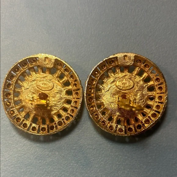 Heidi daus for Jim Walter’s Radiant Gold and Red Crystal Earrings - Picture 3 of 3